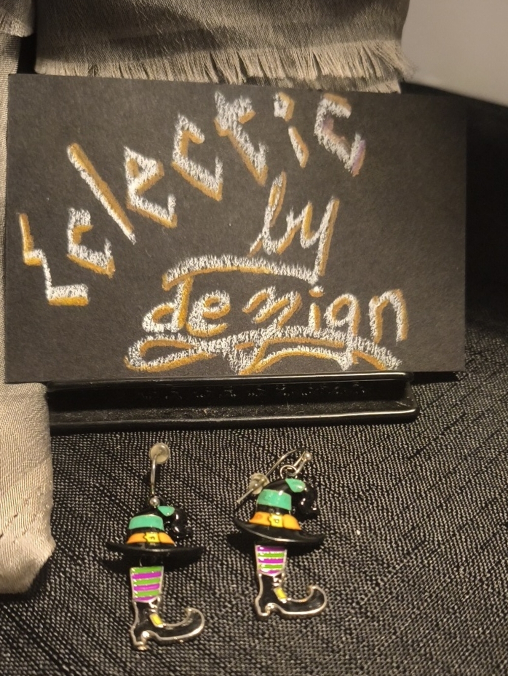 Halloween 365 Enamel Witch Hat & Boots Drop Earrings NWT Spooky Costume Jewelry